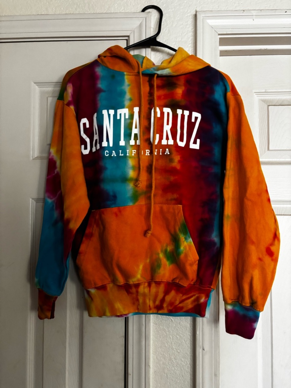 MV Sport Orange Multi-Color Tie-Dye Crewneck Sweatshirt